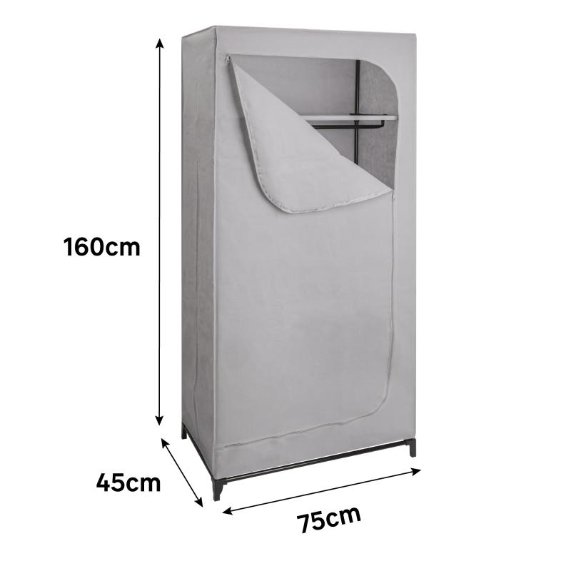 Шкаф-Чехол для одежды Spaceo 75x160x45 см сталь/нетканый материал цвет светло-серый