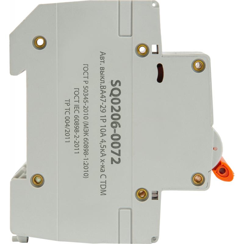 Автоматический выключатель TDM Electric ВА47-29 1P C10 А 4.5 кА SQ0206-0072