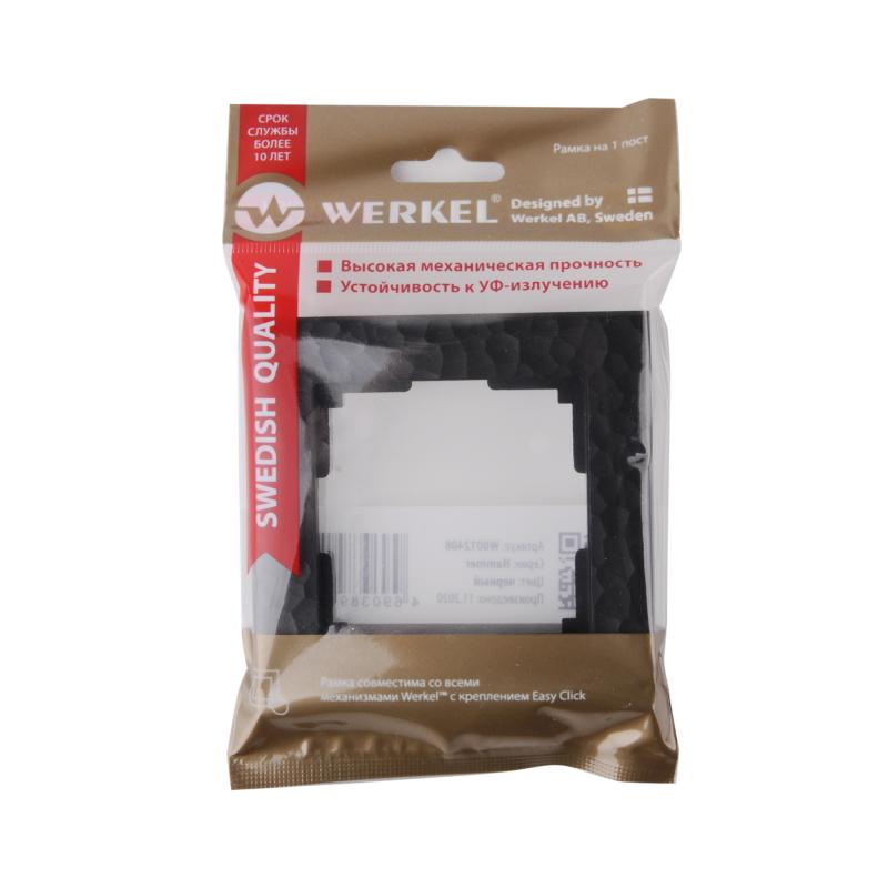 Розеткалар мен ажыратқыштарға арналған рамка Werkel Hammer W0012408 1 постты түсі қара