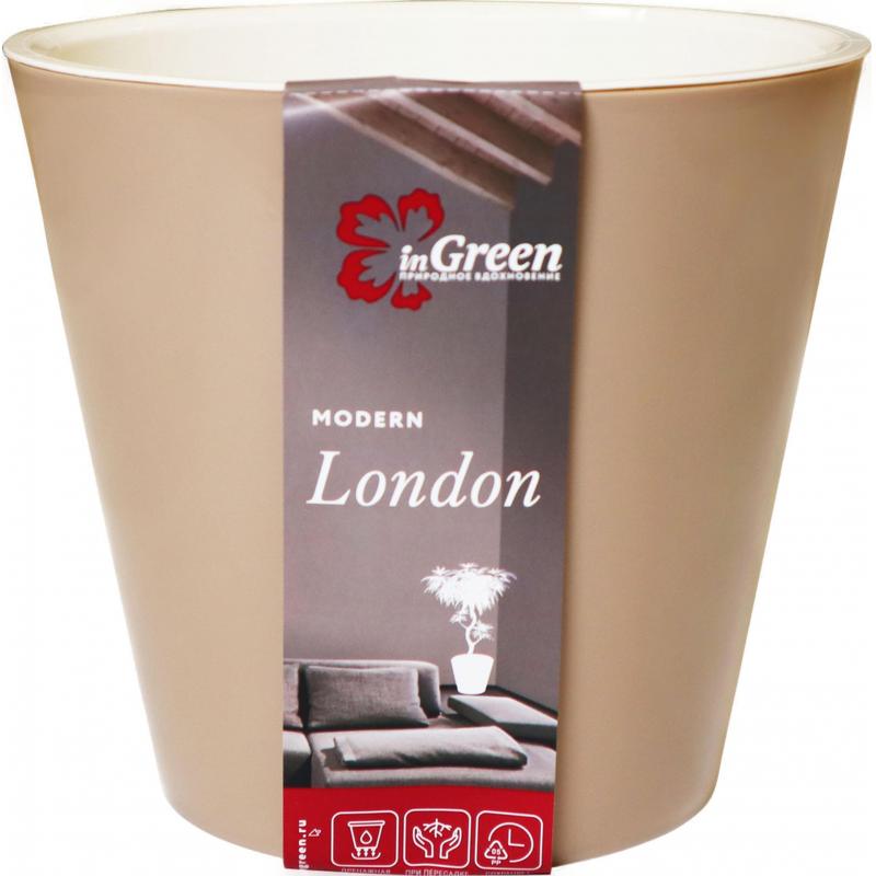 Горшок цветочный Ingreen London ø12.6 h11.3 см v1 л пластик шоколад