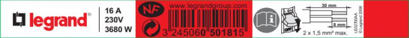 Жерлендіргішсіз айыр Legrand Элиум 230 В түсі қара