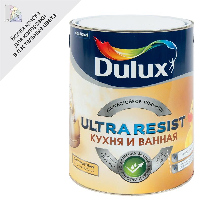Краска для кухни и ванной комнаты Dulux UR база BW 5 л