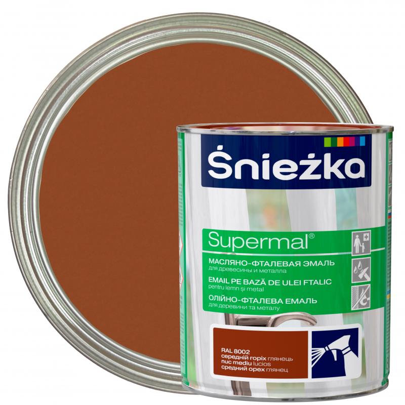 Эмаль Sniezka Supermal глянцевая цвет средний орех 0.8 л