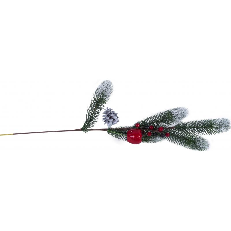 Украшение «Ветка снежная с ягодами», 62 см