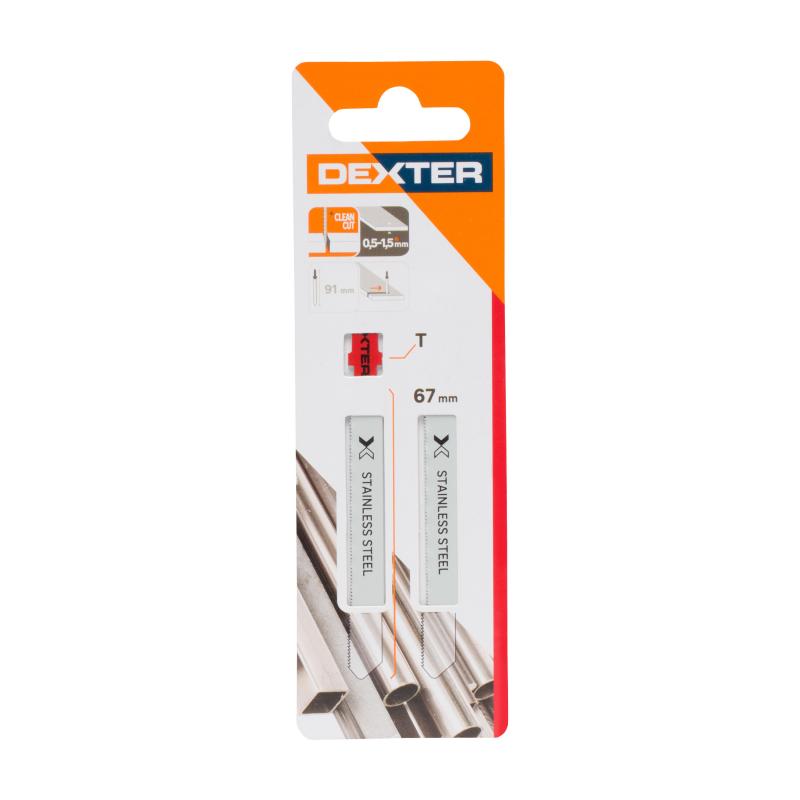 Пилка для электролобзика по металлу Dexter T118FS чистый рез 67 мм, 2 шт.