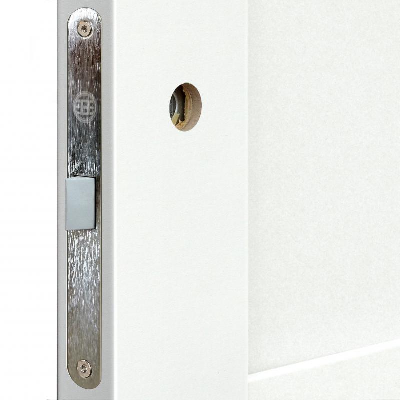 Дверь межкомнатная Artens Флай глухая Hardflex ламинация цвет белый 60x200 см (с замком и петлями)