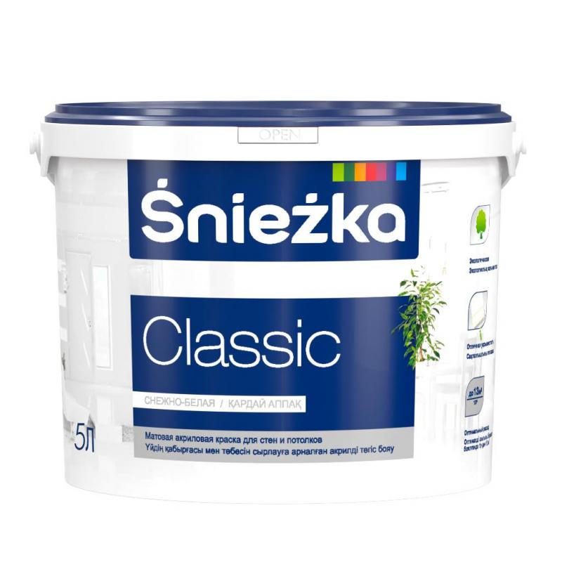 Краска для стен и потолков Sniezka Classic цвет белый 5 л