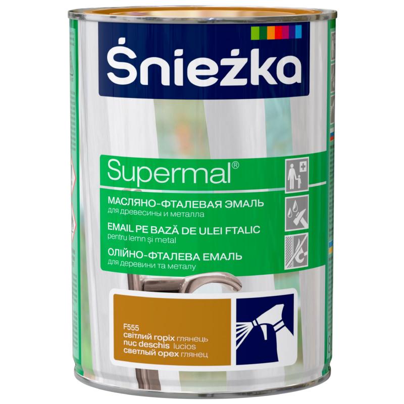 Эмаль Sniezka Supermal жылтыр түсі ақшыл жаңғақ 0.8 л