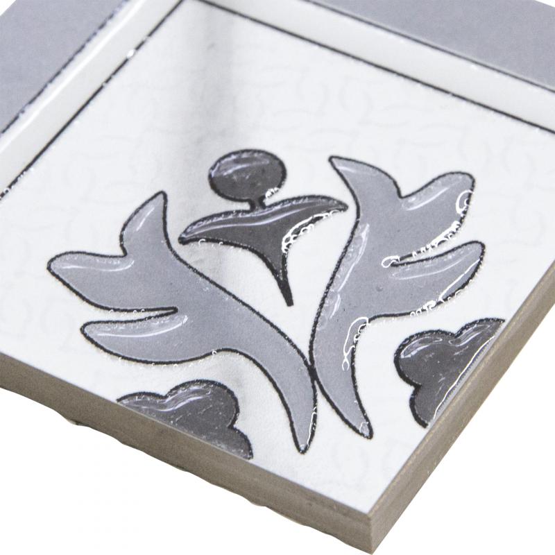 Вставка напольная угловая LB Ceramics Бьянка Каррара 10x10 см матовая цвет бело-серый мрамор