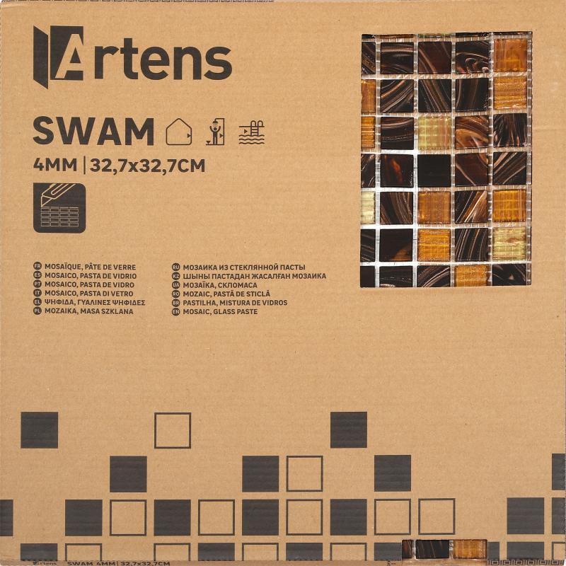 Мозаика стеклянная Artens Swam 32.7х32.7 см цвет коричневый
