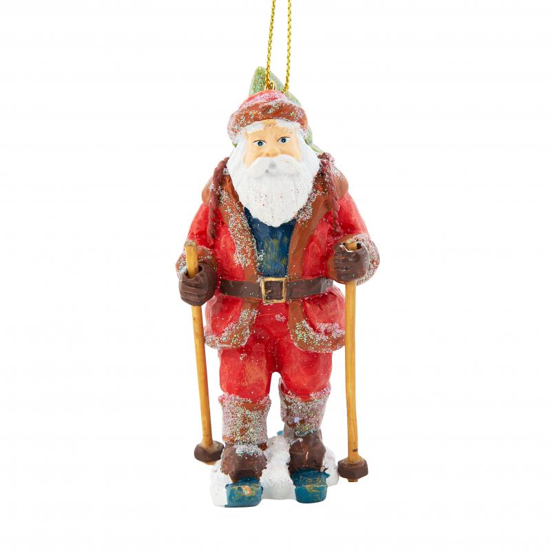 Украшение ёлочное «Санта на лыжах», 11 см
