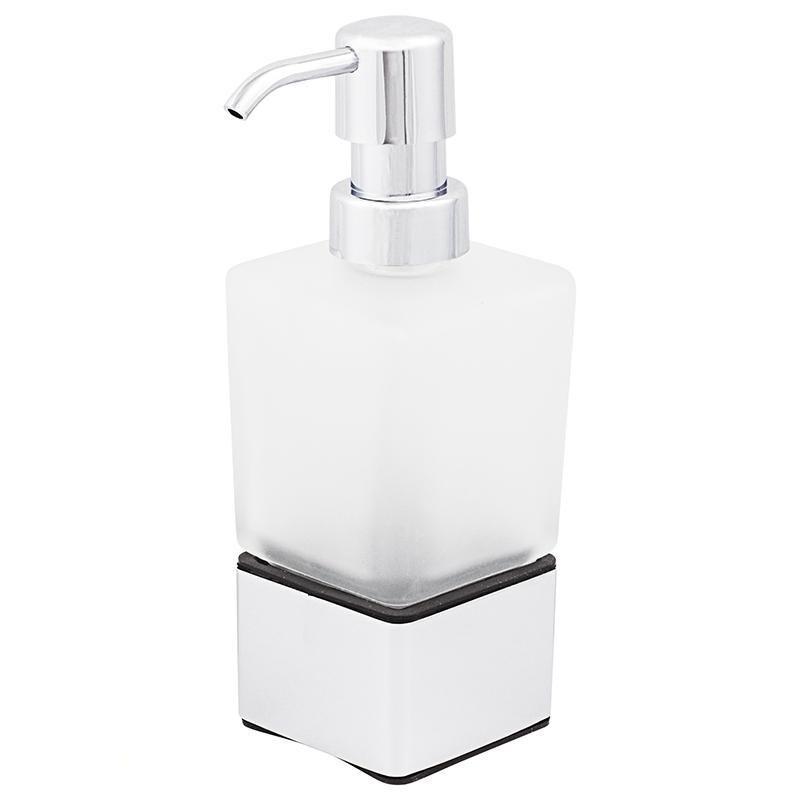 Дозатор для жидкого мыла настольный Fixen «Kvadro 1» стекло цвет белый