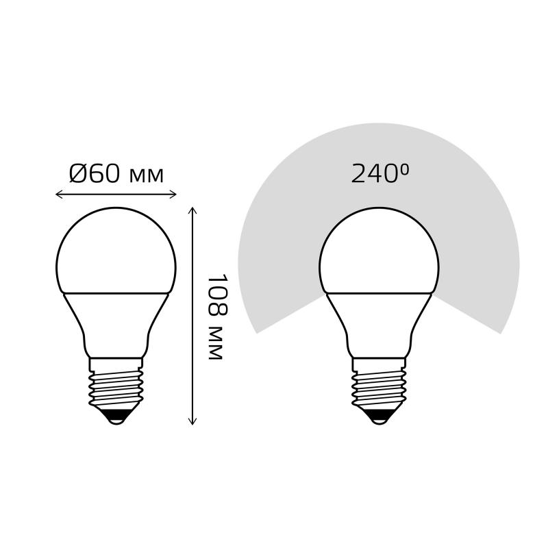 Лампа светодиодная Gauss E27 170-240 В 9.5 Вт груша матовая 750 лм нейтральный белый свет