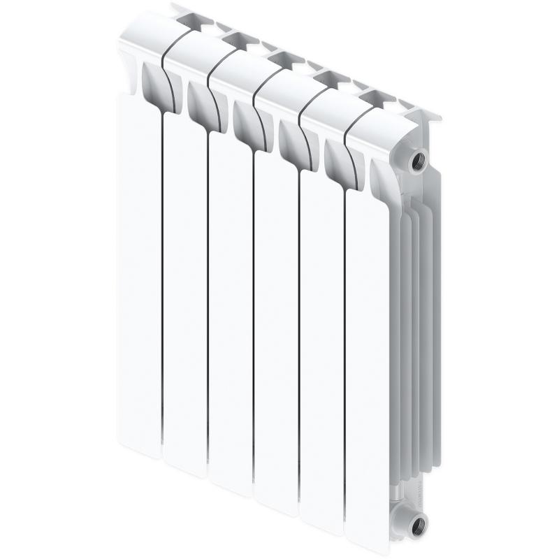 Радиатор Rifar Monolit 500/100 биметалл 6 секций боковое подключение цвет белый