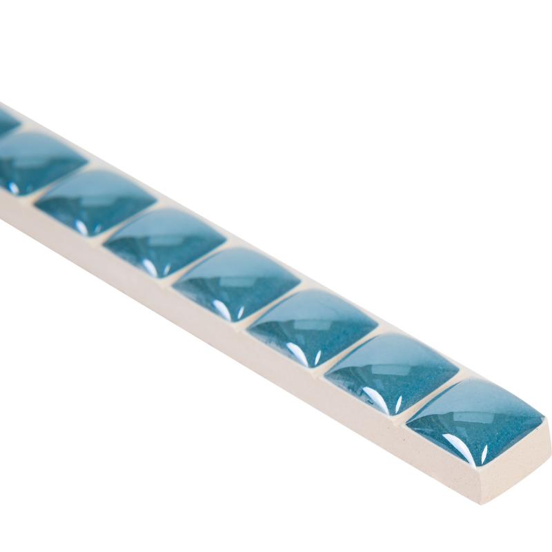 Бордюр «Разрезной люстрированный» 1.3х25 см цвет голубой