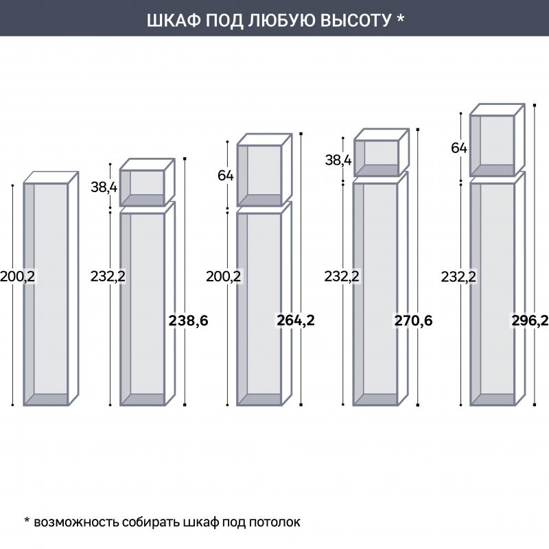 Каркас шкафа Лион 40x232.2x54.5 см ЛДСП цвет дуб комано