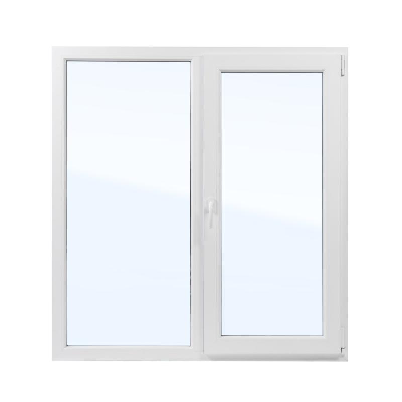Окно пластиковое ПВХ Deceuninck двустворчатое 1200х1200 мм (ВхШ) глухое/правое двухкамерный стеклопакет белый