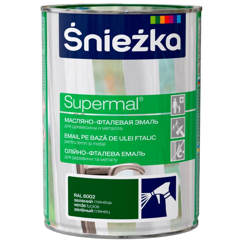 Эмаль Sniezka Supermal глянцевая цвет зеленый 0.8 л