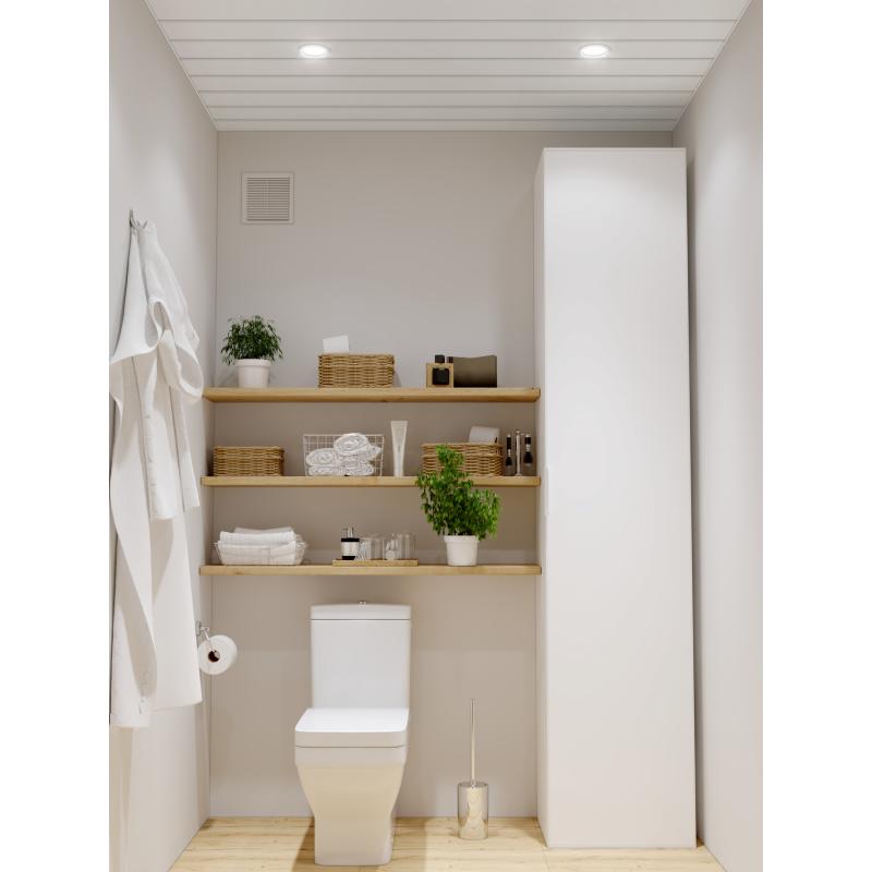Комплект потолка для туалета 1.35x0.9 м цвет белый глянцевый