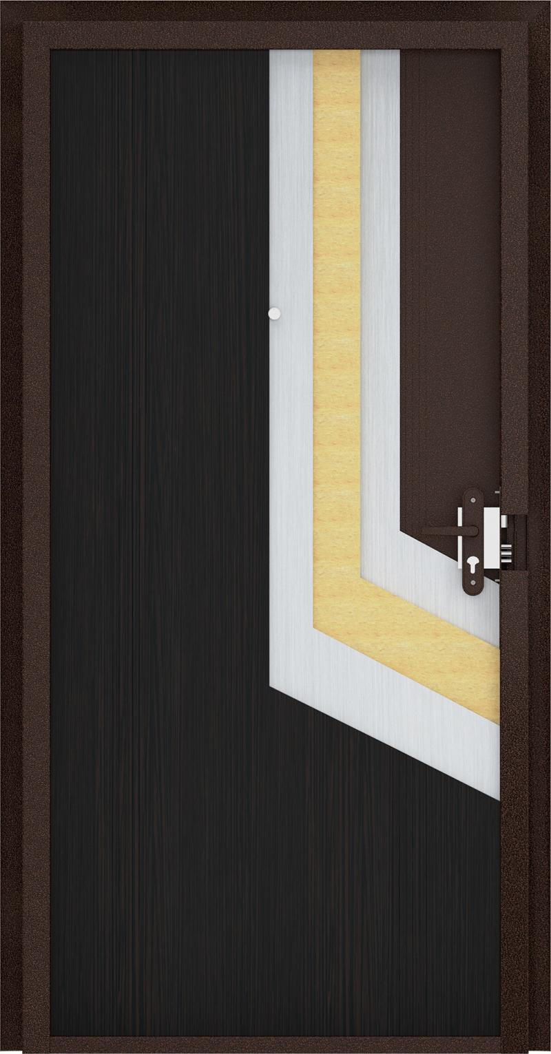 Дверь входная металлическая Ламистайл, 880 мм, левая, цвет венге