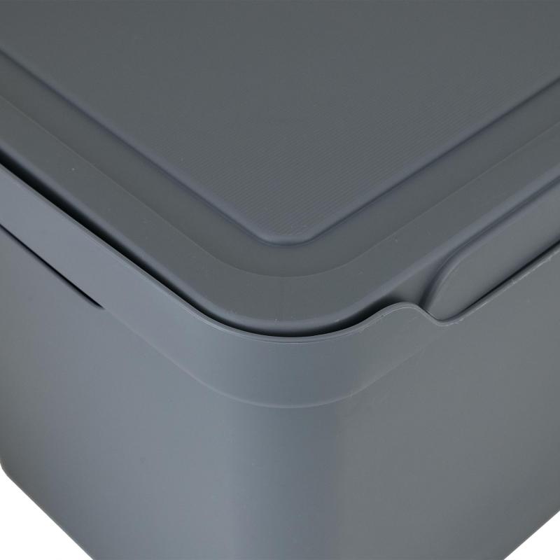 Ящик Luxe 28.6x28.6x28.6 см 18 л пластик с крышкой цвет серый