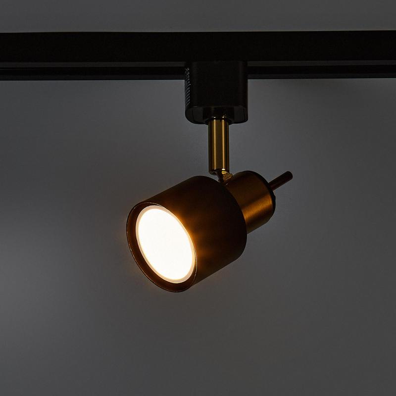 Трековый светильник Arte Lamp Almach со сменной лампой GU10 50 Вт, 2 м², цвет черный