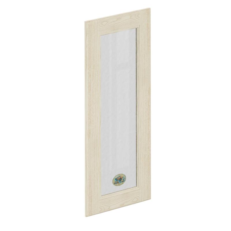 Дверь со стеклом для шкафа Delinia ID Невель 39.7x102.1 см массив ясеня цвет кремовый