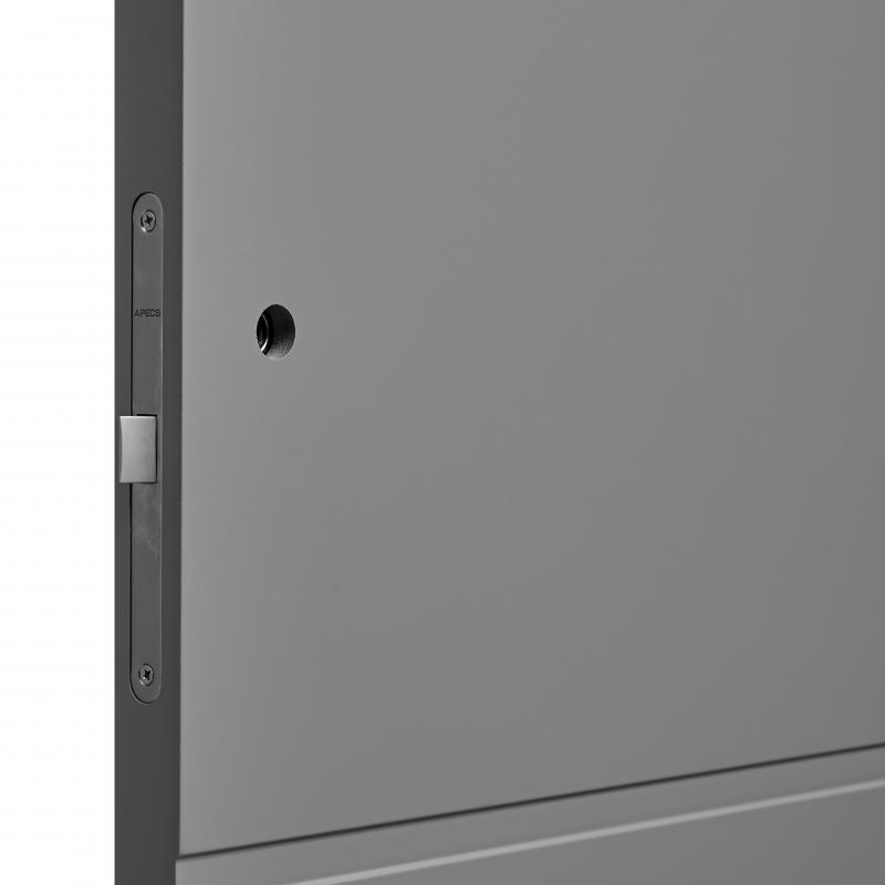 Дверь межкомнатная глухая Рива 80x200 см, эмаль, цвет грей, с фурнитурой