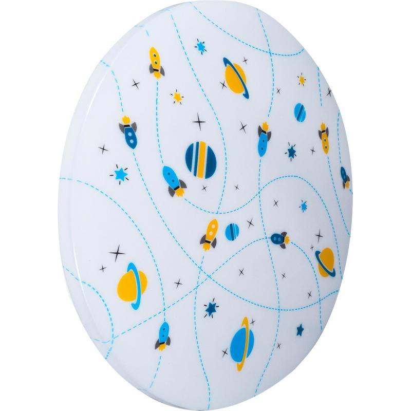 Светильник настенно-потолочный светодиодный Gauss Orbit рисунок космос, 14 м², белый свет, цвет белый