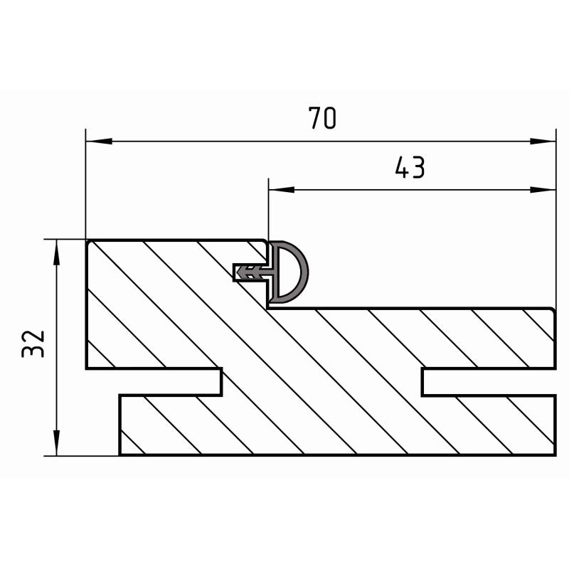 Дверная коробка телескопическая Artens Дукато 2090х70х32 мм Hardflex ламинация цвет акация (комплект 2.5 шт.)