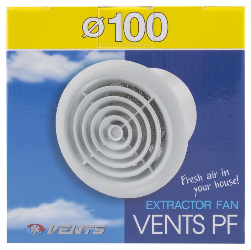 Вентилятор осевой вытяжной Вентс D100 мм 34 дБ 98 м³/ч цвет белый