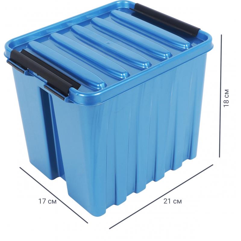 Контейнер Rox Box 21x17x18 см 4.5 л пластик қақпақпен түсі көк