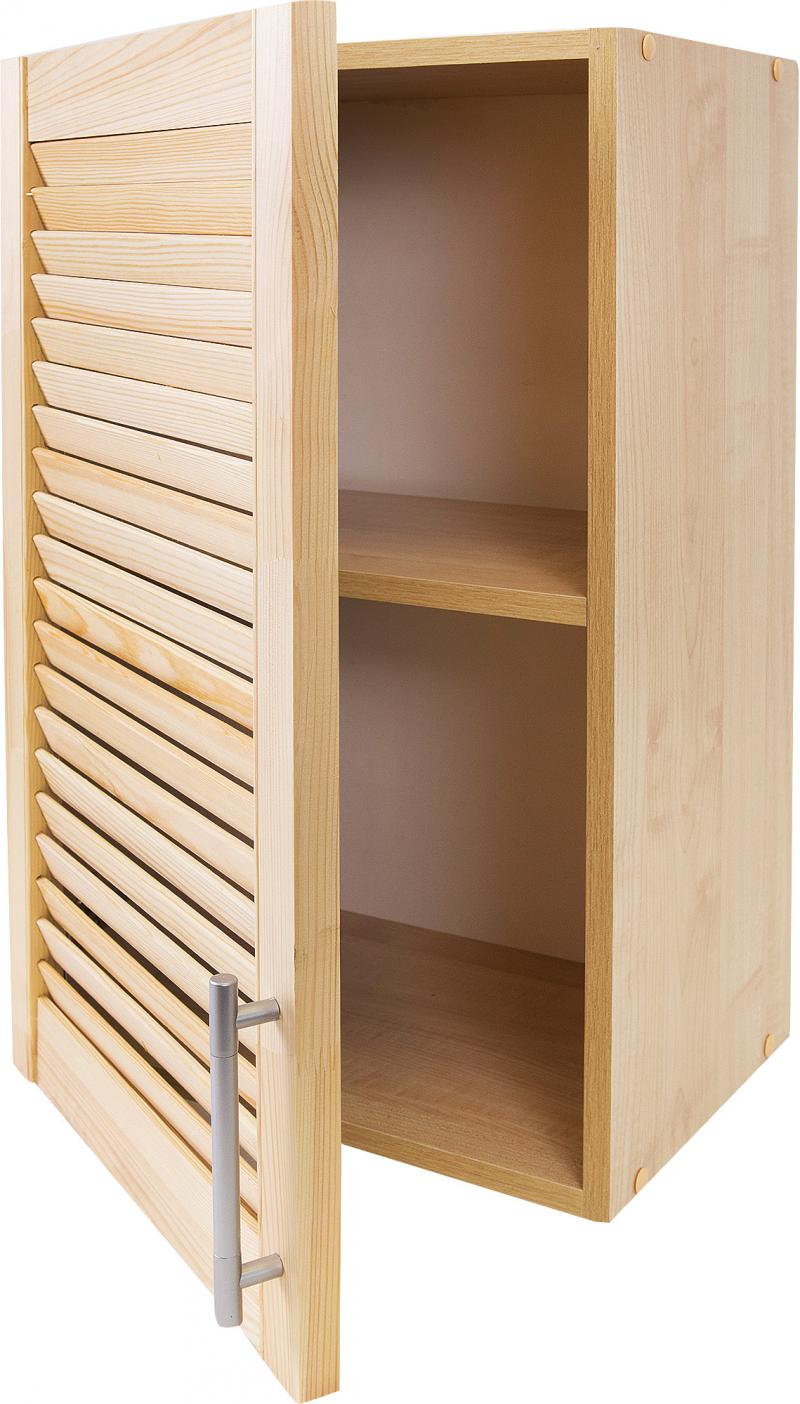 Шкаф навесной «Сосна жалюзи Мо» с фасадом 68х40 см, хвоя/ЛДСП, цвет сосна