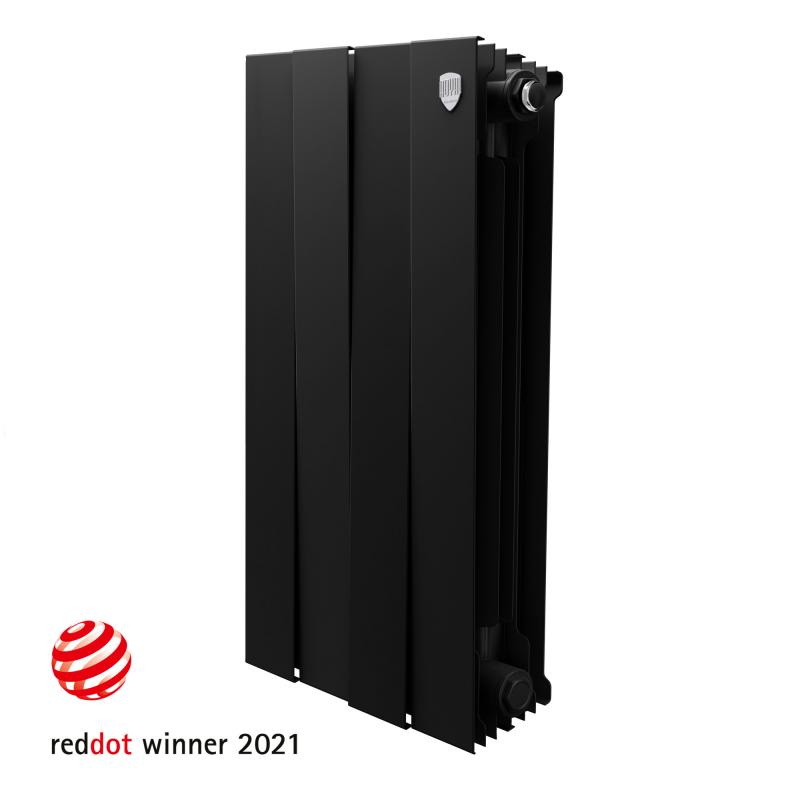 Радиатор Royal Thermo Pianoforte 500/100 биметалл 4 секции боковое подключение цвет черный