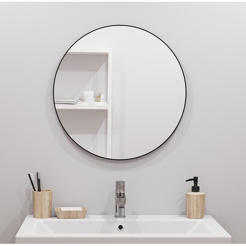 Зеркало для ванной Март Ferro 55 см цвет чёрный
