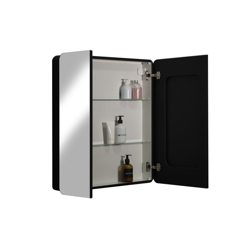 Шкаф зеркальный подвесной Perfect с подсветкой 76x85 см цвет черный