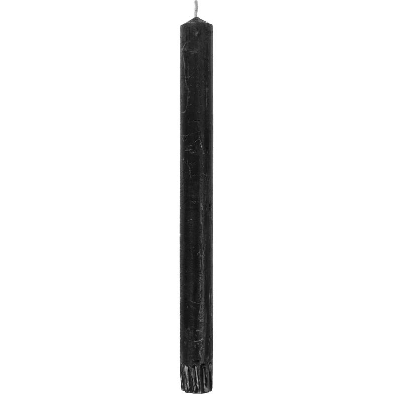 Набор свечей столовый Рустик черные 25 см 4 шт.