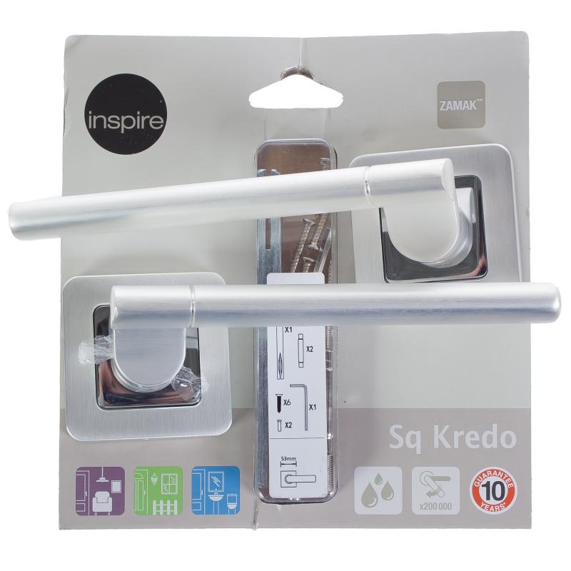 Дверная ручка Inspire «SQ Kredo», без запирания, комплект, цвет белый