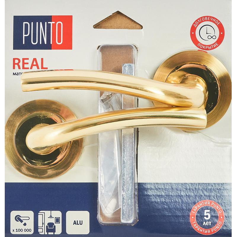 Дверные ручки Punto Real, без запирания, цвет матовое золото