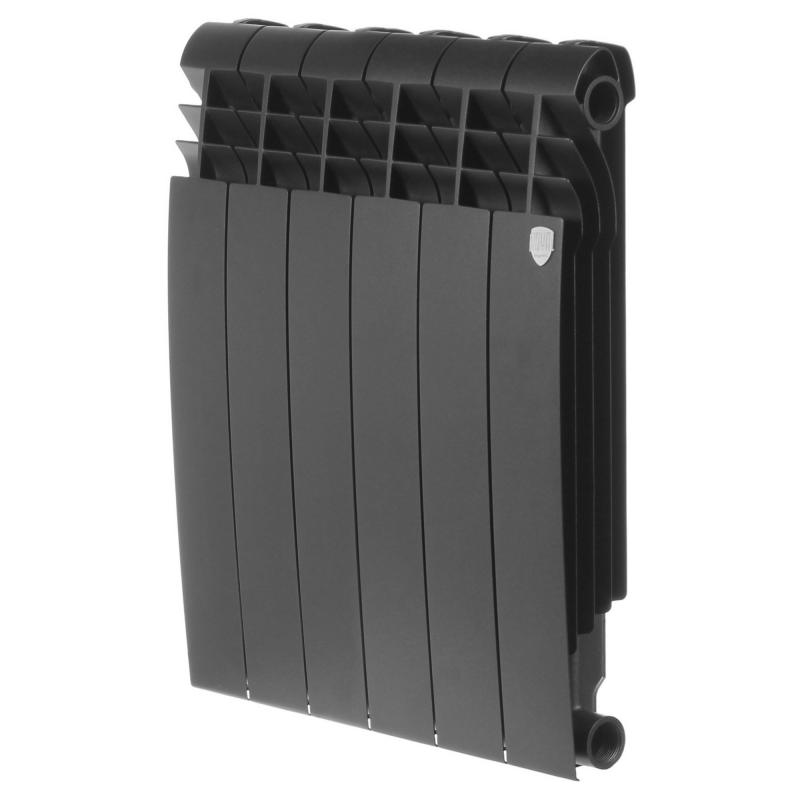 Радиатор Royal Thermo BiLiner 500 6 секциялы Noir Sable бүйірлік қосылу биметалл қара
