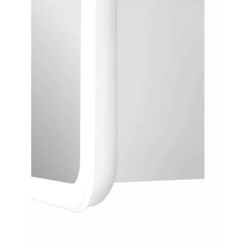 Ваннаға арналған аспалы айналы шкаф Flash LED-көмескі жарығымен 50х80 см түсі ақ