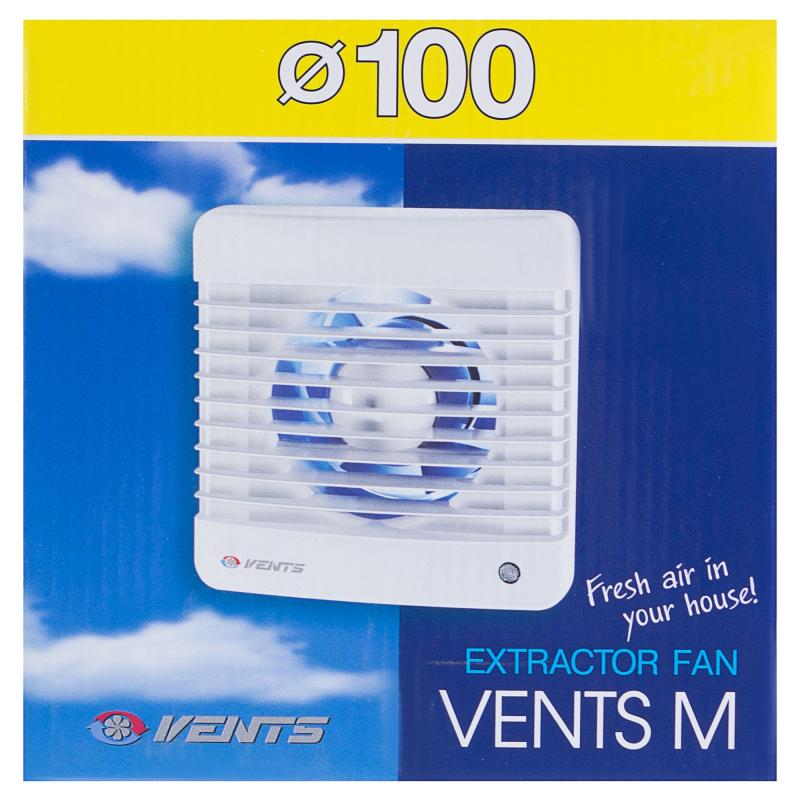 Вентилятор осевой вытяжной Вентс D100 мм 34 дБ 95 м³/ч цвет белый