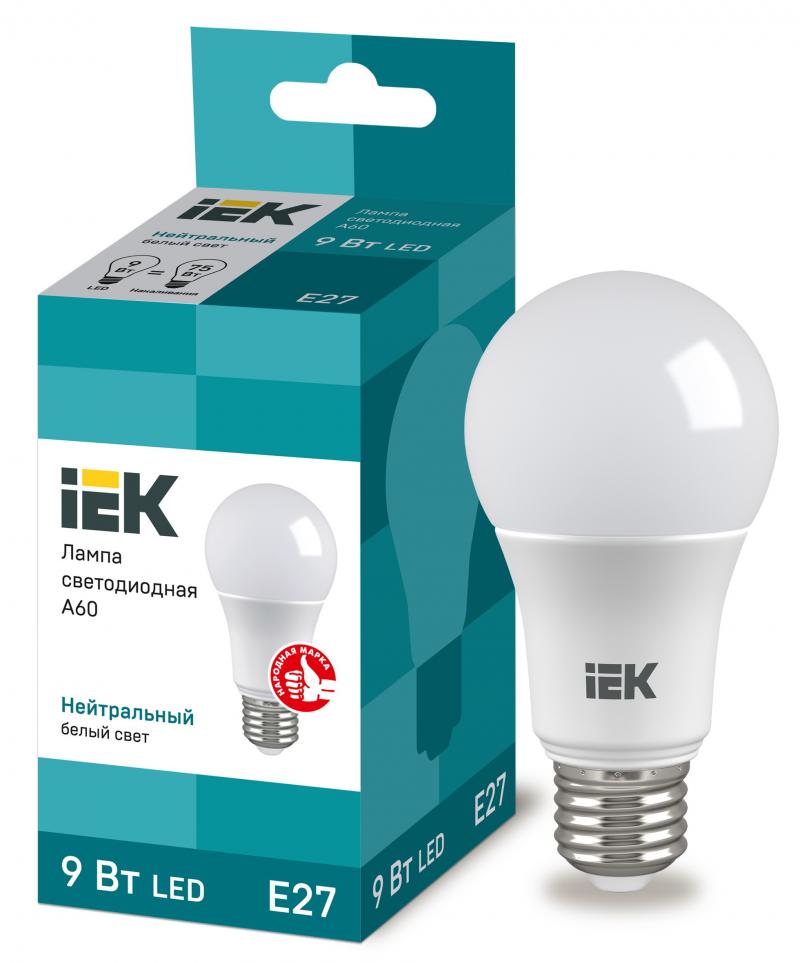 Лампа светодиодная IEK Шар E27 9 Вт 4000 К свет холодный белый
