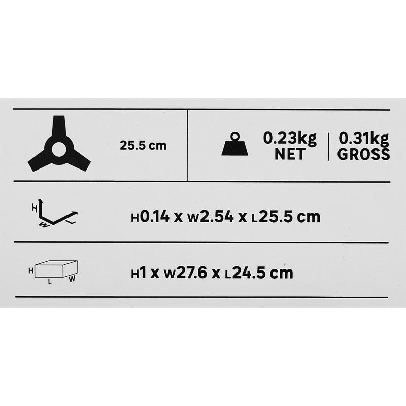 Нож для триммера Sterwins 52PBC1-43BH.1 255.5x25.4 мм 3 зубца