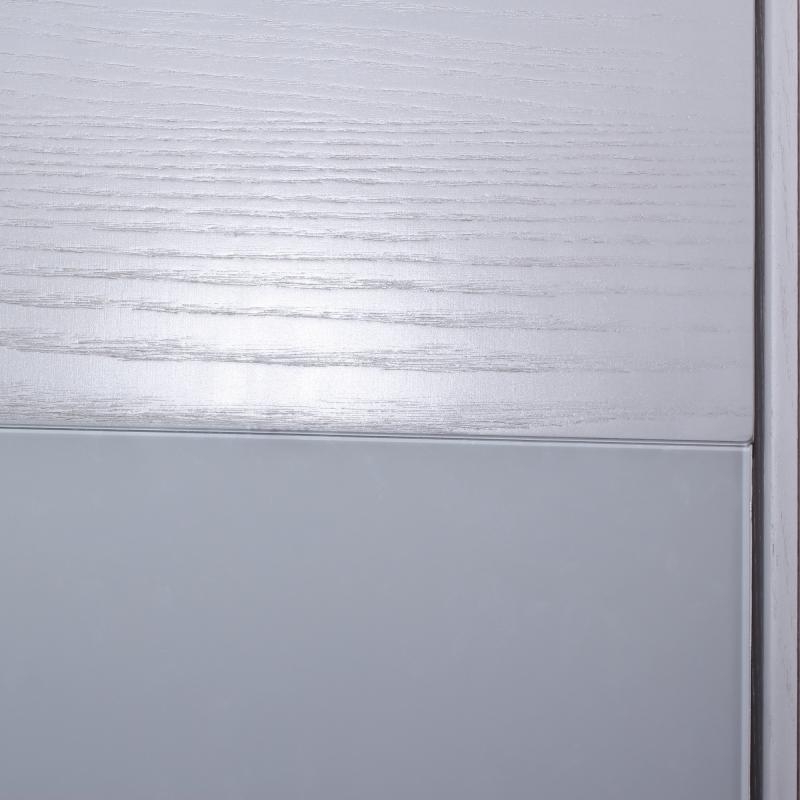 Дверь межкомнатная Модерн глухая шпон натуральный цвет белый ясень 60x200 см (с замком и петлями)