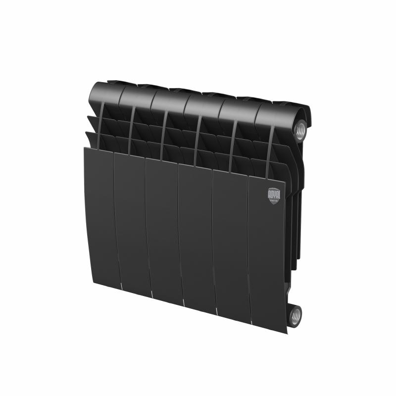 Радиатор Royal Thermo Biliner 350/87 биметалл 6 секций боковое подключение цвет черный