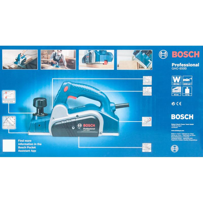 Рубанок сетевой Bosch GHO 6500 0601596000, 650 Вт, 82 мм