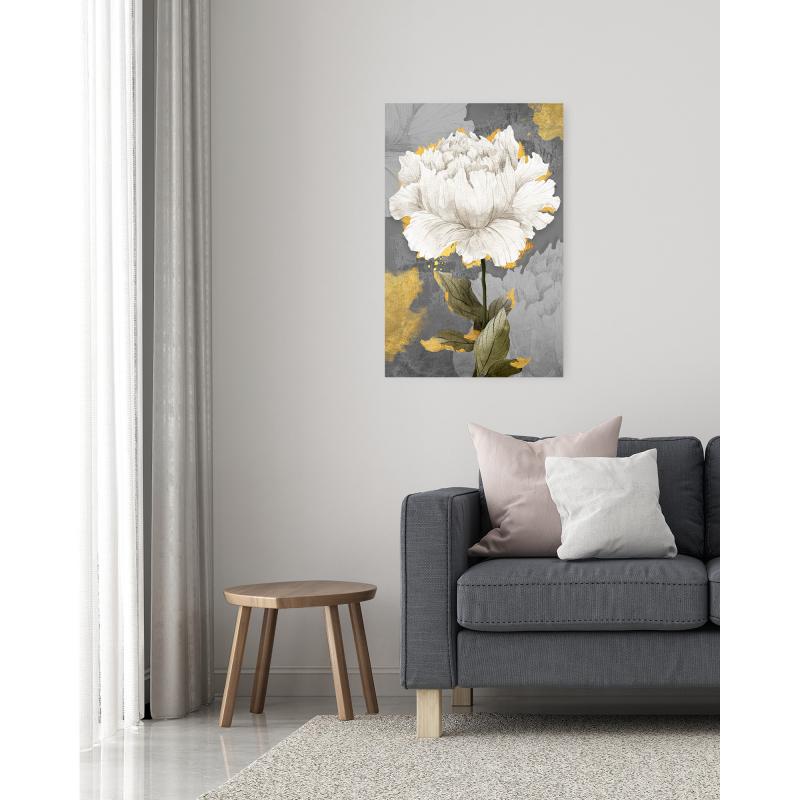 Картина на холсте Постер-лайн Белый цветок 40x60 см