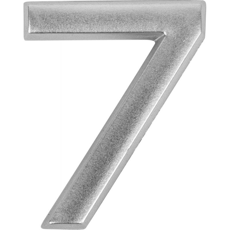 Цифра «7» самоклеящаяся 40х32 мм пластик цвет матовое серебро