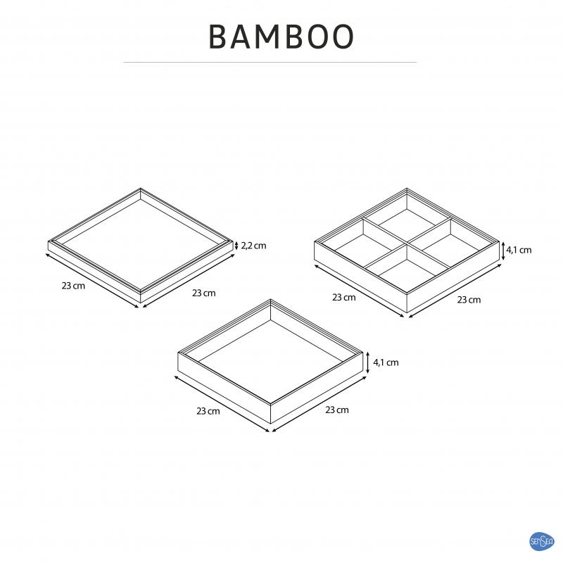 Шаршы қорап Sensea Bamboo 23x10x23 см